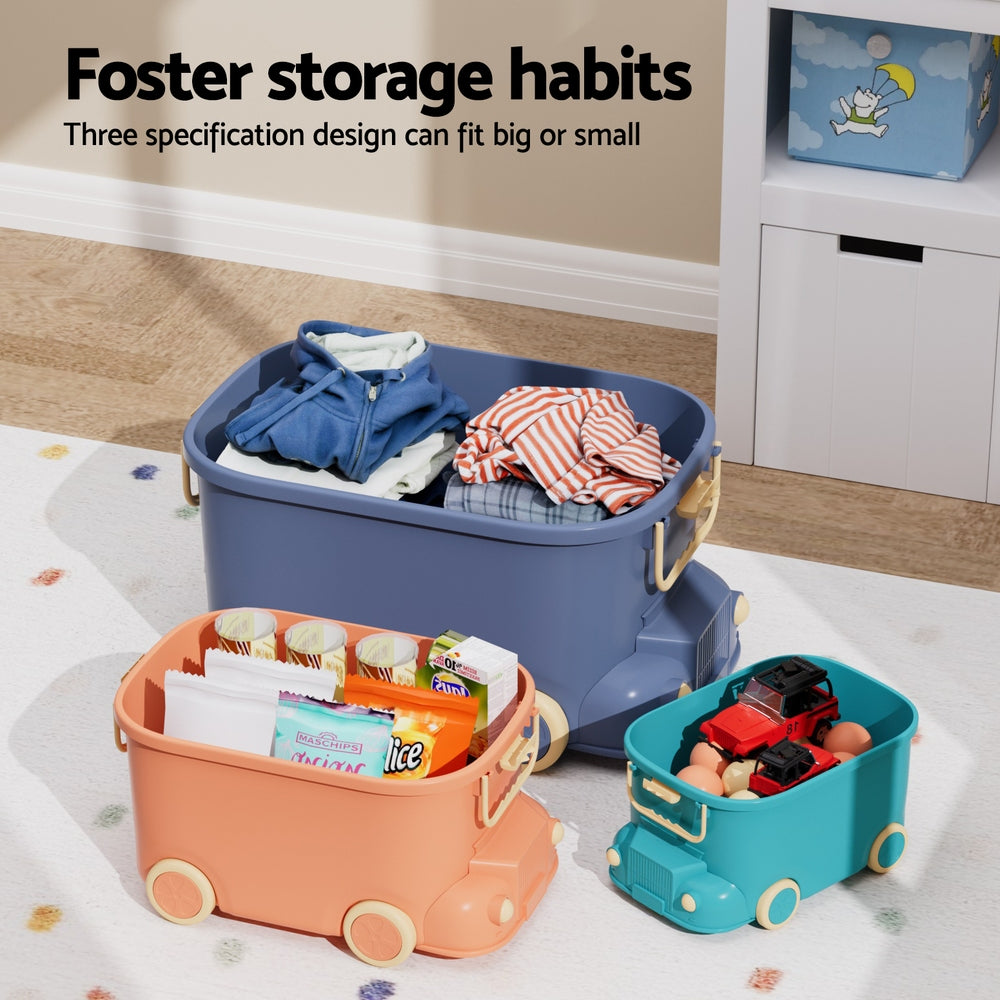 Toy Boxes: Keezi 3PCS Toy Storage Box Cute Car Toy Container Kids Toys Organiser Snack Boxes