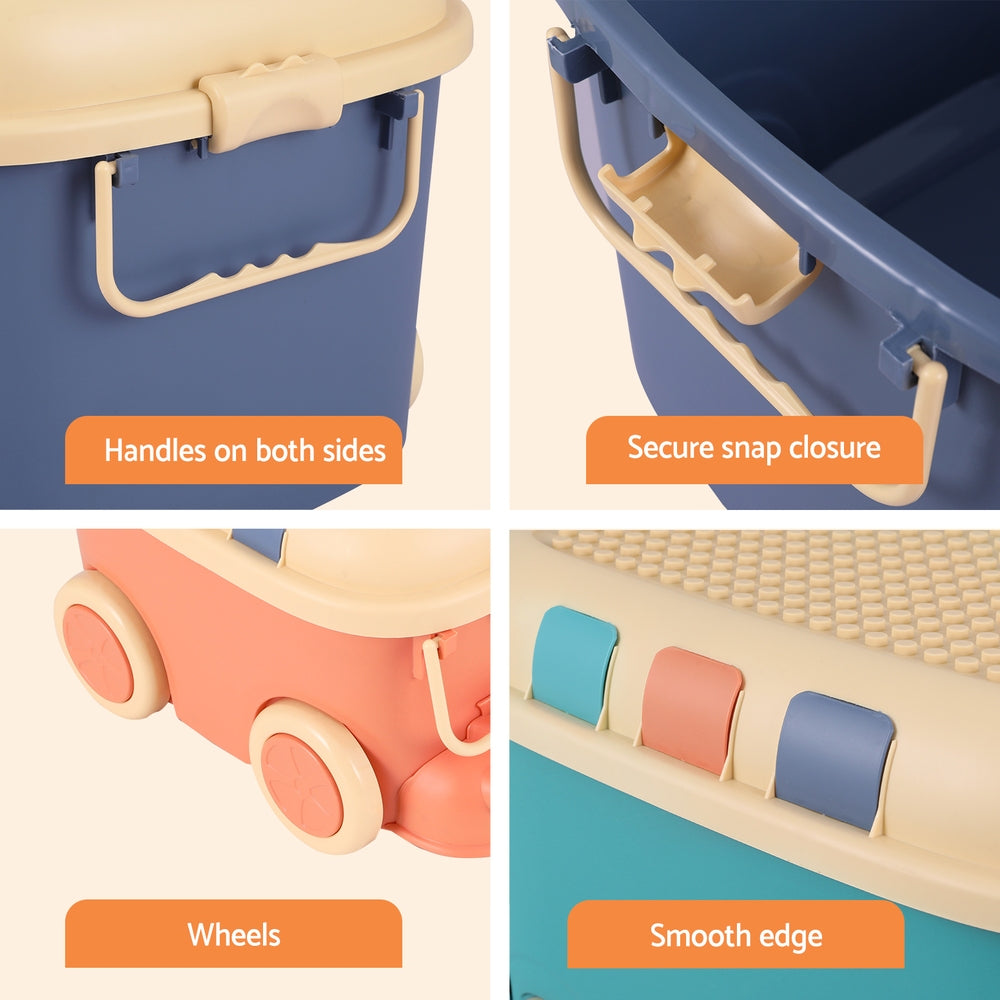 Toy Boxes: Keezi 3PCS Toy Storage Box Cute Car Toy Container Kids Toys Organiser Snack Boxes