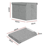 Toy Boxes: Keezi Large Toy Box Chest Storage with Flip-Top Lid Foldable Organizer Bins Grey