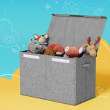 Toy Boxes: Keezi Large Toy Box Chest Storage with Flip-Top Lid Foldable Organizer Bins Grey