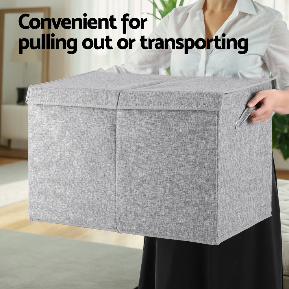 Toy Boxes: Keezi Large Toy Box Chest Storage with Flip-Top Lid Foldable Organizer Bins Grey