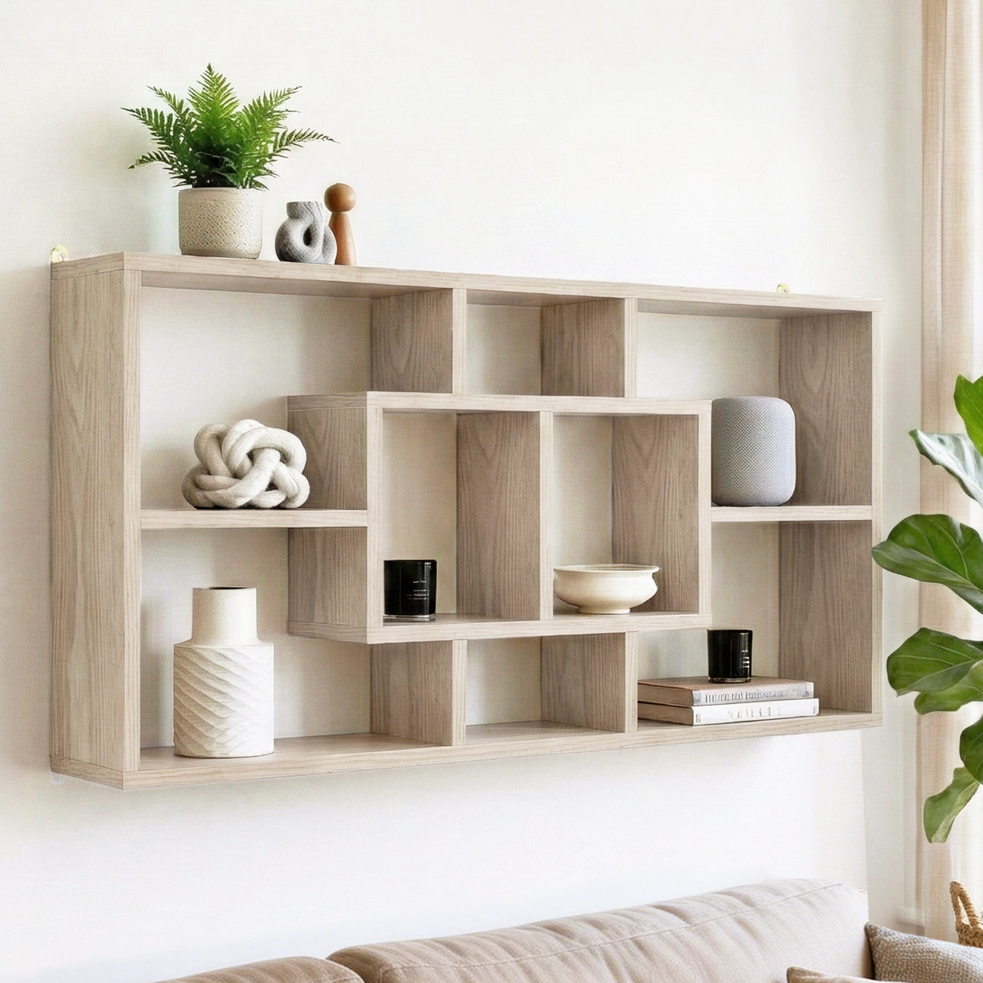 Bookcases & Shelves: Artiss Floating Wall Shelves Bookshelf Wood