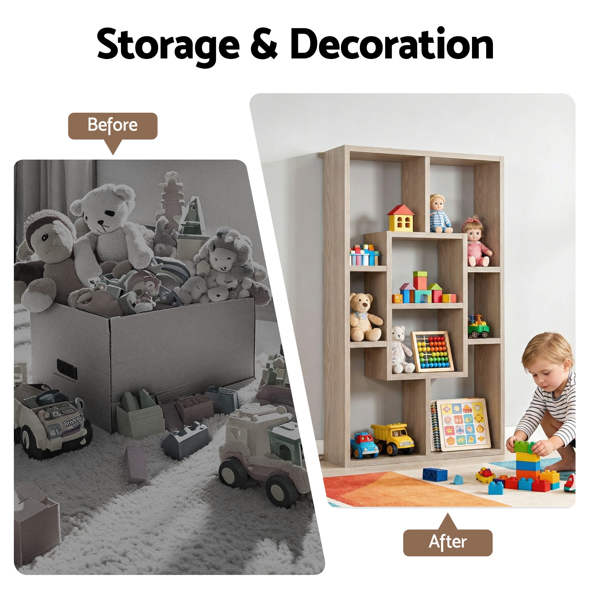 Bookcases & Shelves: Artiss Floating Wall Shelves Bookshelf Wood