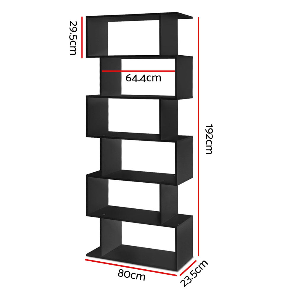 Bookcases & Shelves: Artiss Bookshelf 6 Tiers - RIVA Black