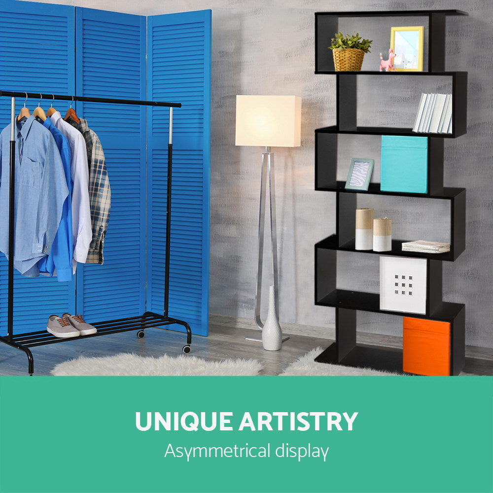 Bookcases & Shelves: Artiss Bookshelf 6 Tiers - RIVA Black