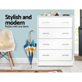 Dressers: Artiss 4 Chest of Drawers - ANDES White