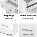 Dressers: Artiss 4 Chest of Drawers - ANDES White