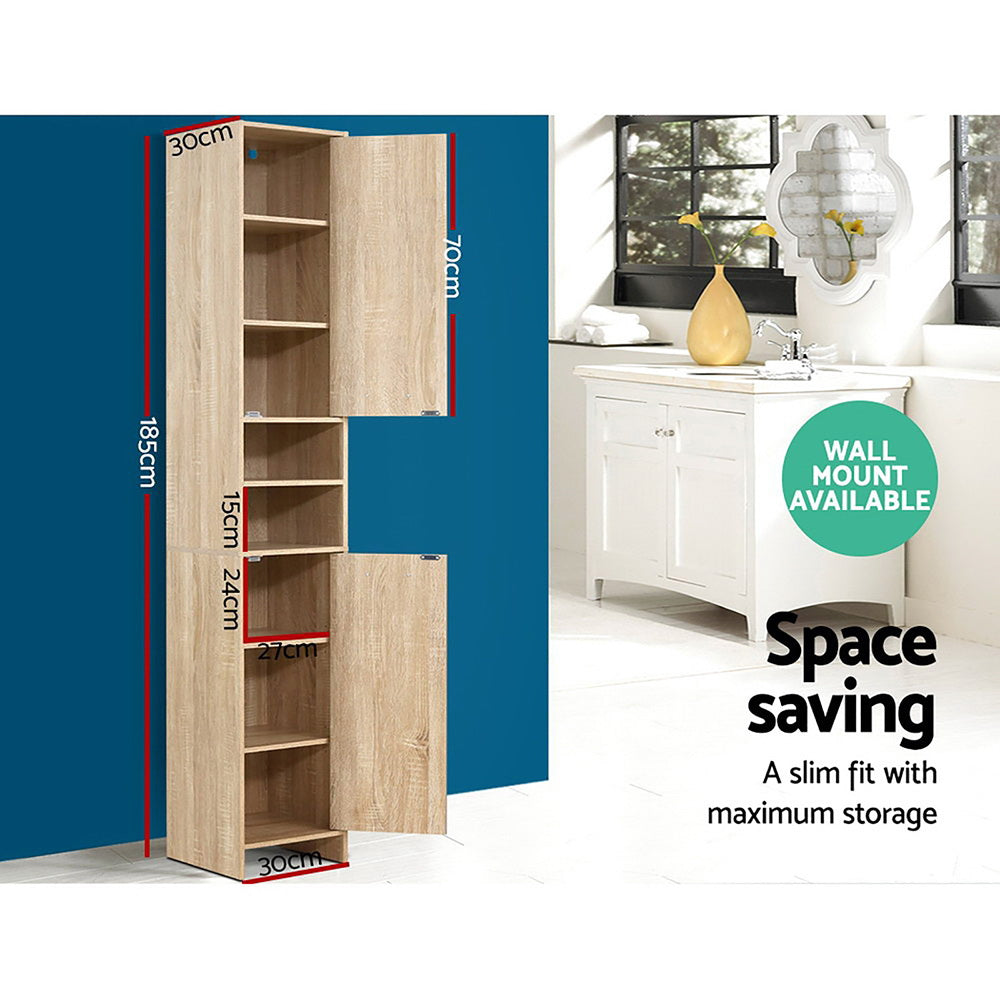 Bathroom Cabinets, Cupboards & Storage: Artiss Bathroom Cabinet Storage 185cm Wooden