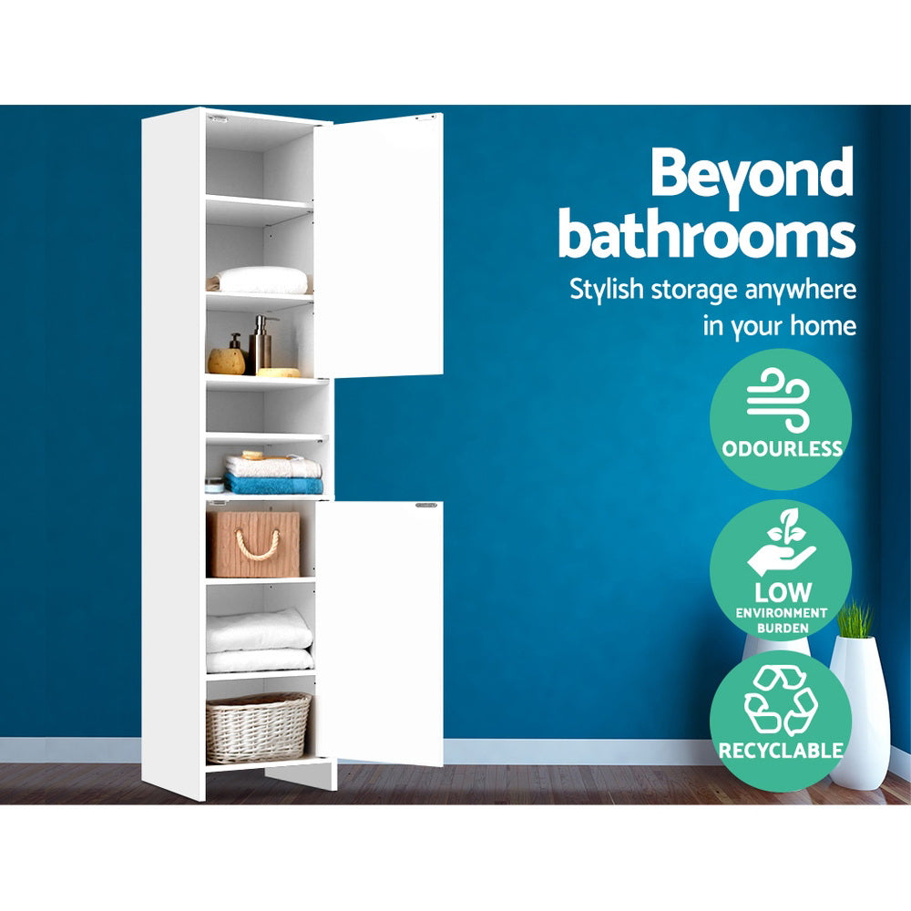 Bathroom Cabinets, Cupboards & Storage: Artiss Bathroom Cabinet Storage 185cm White