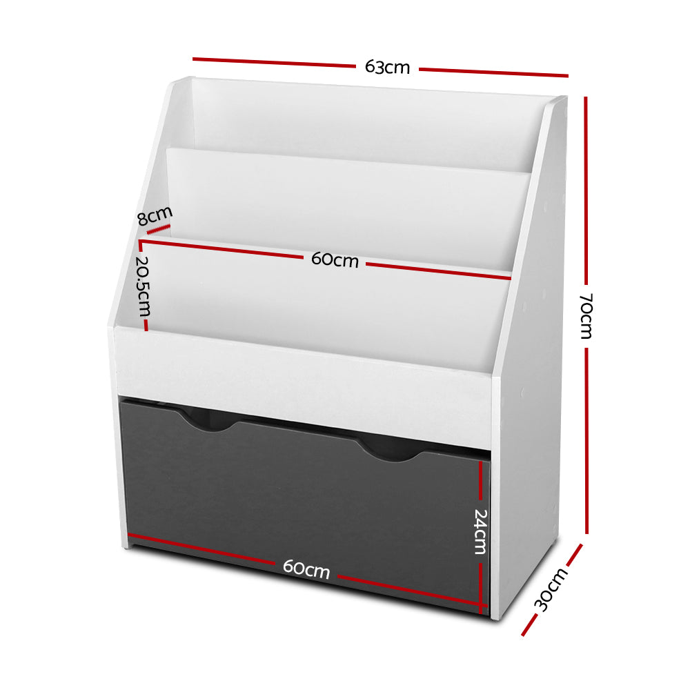 Kid's Bookcases & Shelves: Keezi 3 Tiers Kids Bookshelf Magazine Rack Children Bookcase Organiser Storage