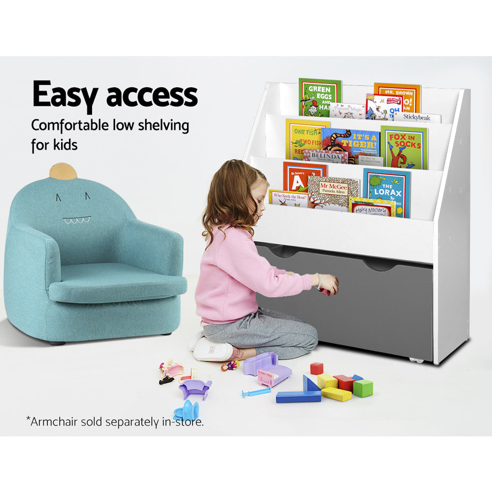 Kid's Bookcases & Shelves: Keezi 3 Tiers Kids Bookshelf Magazine Rack Children Bookcase Organiser Storage