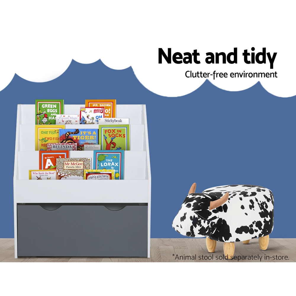 Kid's Bookcases & Shelves: Keezi 3 Tiers Kids Bookshelf Magazine Rack Children Bookcase Organiser Storage