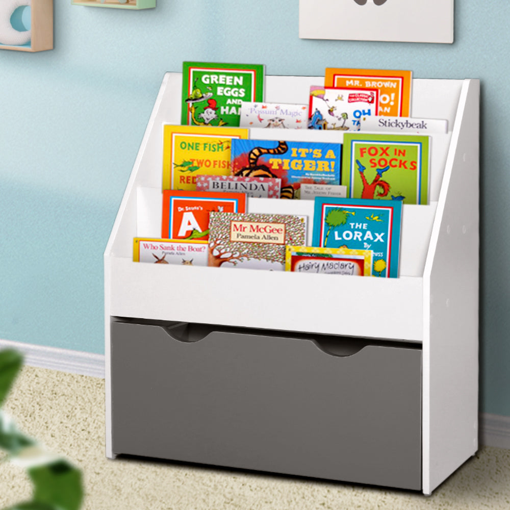 Kid's Bookcases & Shelves: Keezi 3 Tiers Kids Bookshelf Magazine Rack Children Bookcase Organiser Storage