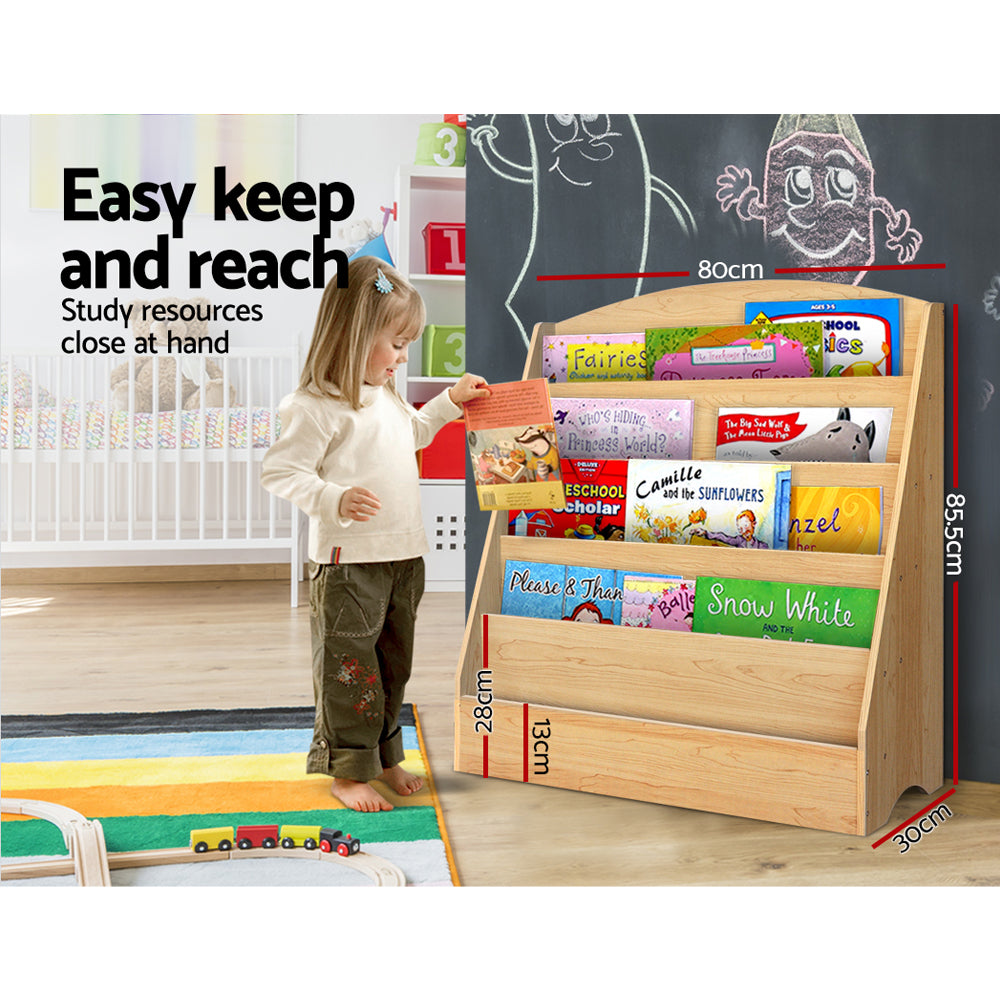 Kid's Bookcases & Shelves: Keezi 5 Tiers Kids Bookshelf Magazine Shelf Organiser Bookcase Display Rack