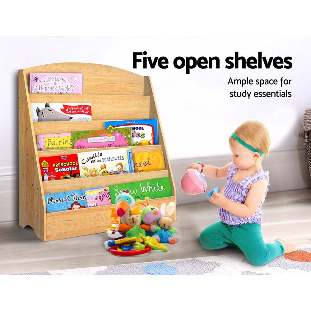 Kid's Bookcases & Shelves: Keezi 5 Tiers Kids Bookshelf Magazine Shelf Organiser Bookcase Display Rack