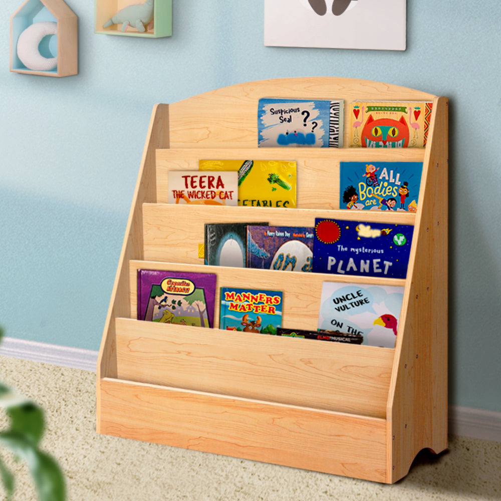 Kid's Bookcases & Shelves: Keezi 5 Tiers Kids Bookshelf Magazine Shelf Organiser Bookcase Display Rack