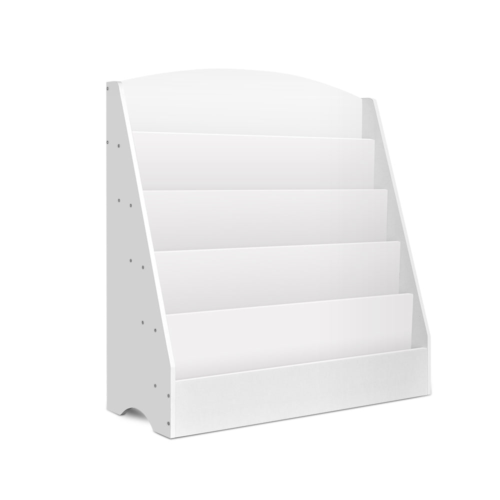 Kid's Bookcases & Shelves: Keezi 5 Tiers Kids Bookshelf Magazine Shelf Organiser Bookcase Display Rack White