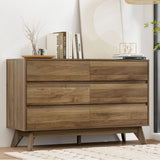 Clothing & Wardrobe Storage: Artiss 6 Chest of Drawers - XAVI Walnut