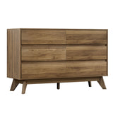 Clothing & Wardrobe Storage: Artiss 6 Chest of Drawers - XAVI Walnut