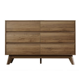 Clothing & Wardrobe Storage: Artiss 6 Chest of Drawers - XAVI Walnut