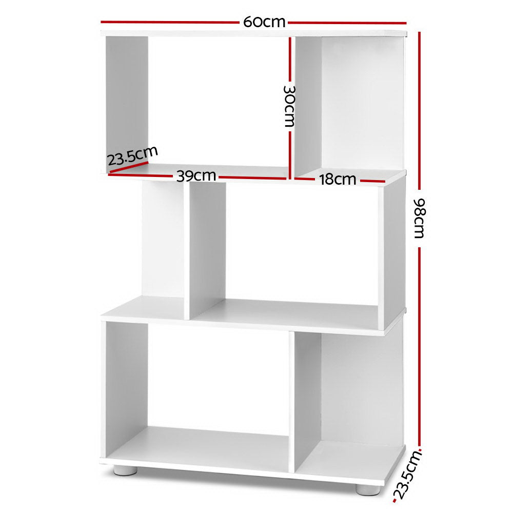 Bookcases & Shelves: Artiss Bookshelf 3 Tiers - NINA White