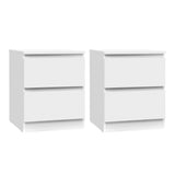 Artiss 2x Bedside Table 2 Drawers - PEPE White