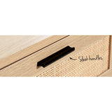 Dressers: Artiss 4 Chest of Drawers Rattan Tallboy Pine - BRIONY