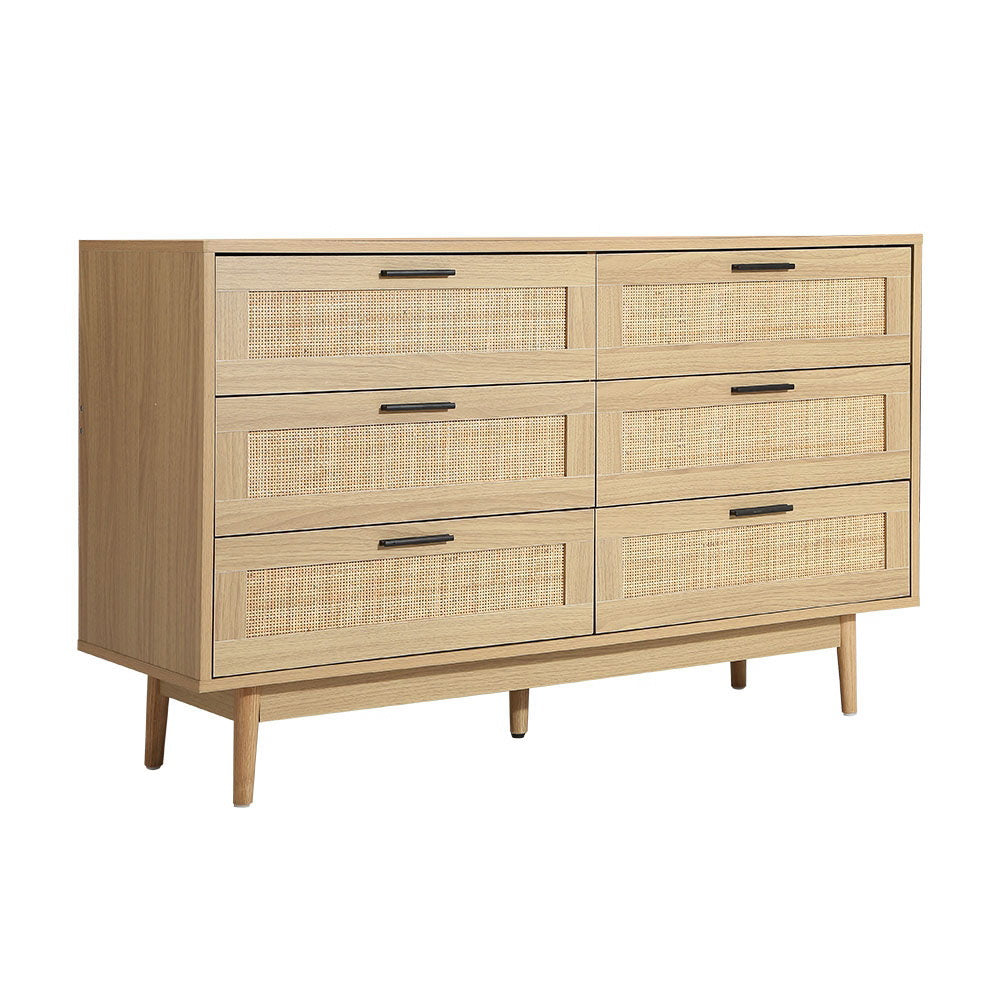 Dressers: Artiss 6 Chest of Drawers - BRIONY Oak