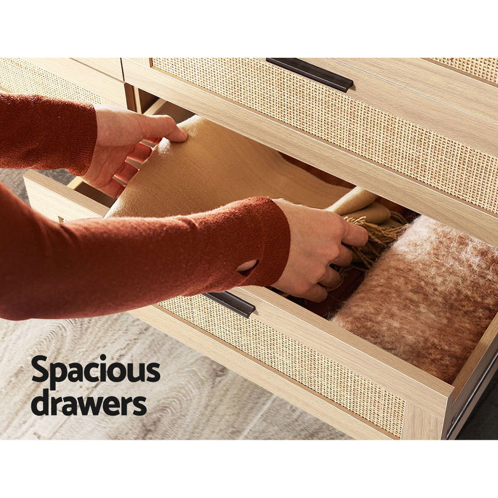 Dressers: Artiss 6 Chest of Drawers - BRIONY Oak