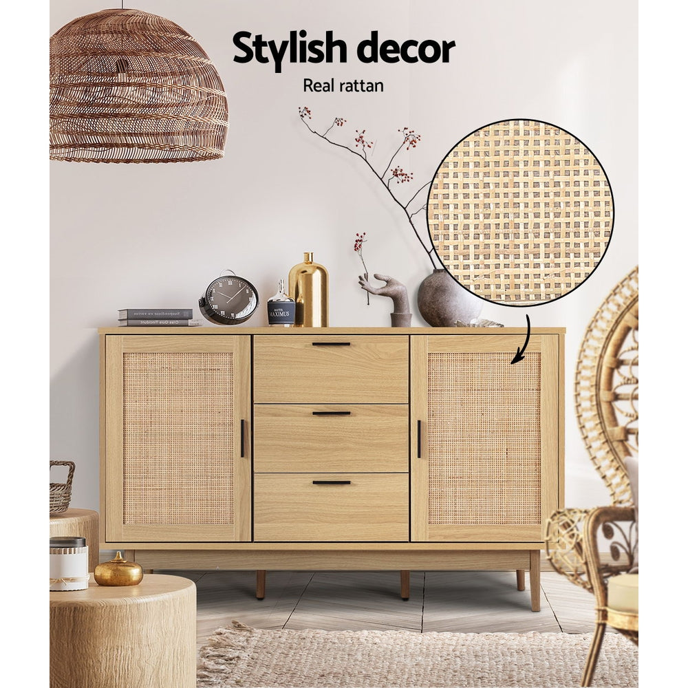 Buffets & Sideboards: Artiss Rattan Buffet Sideboard - BRIONY Oak