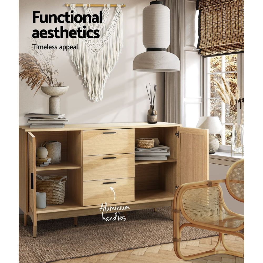 Buffets & Sideboards: Artiss Rattan Buffet Sideboard - BRIONY Oak