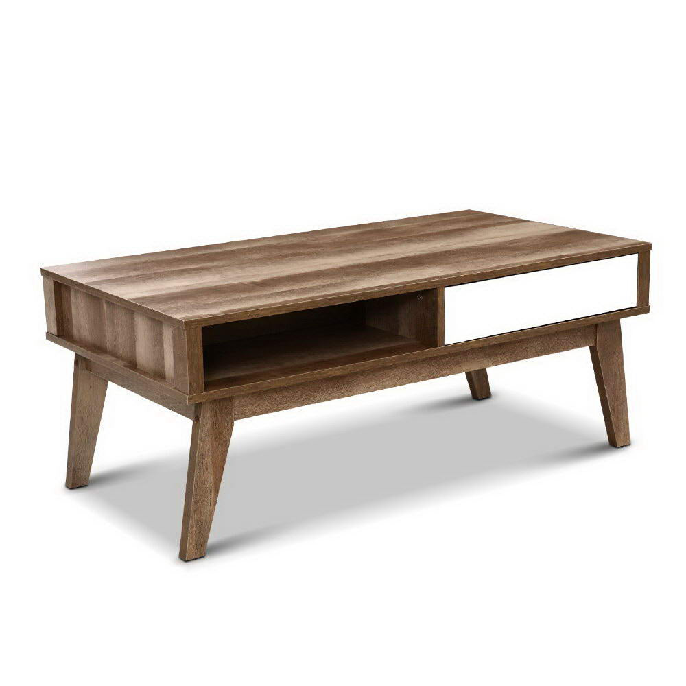 Coffee Tables: Artiss Coffee Table 2 Drawers Walnut Serena