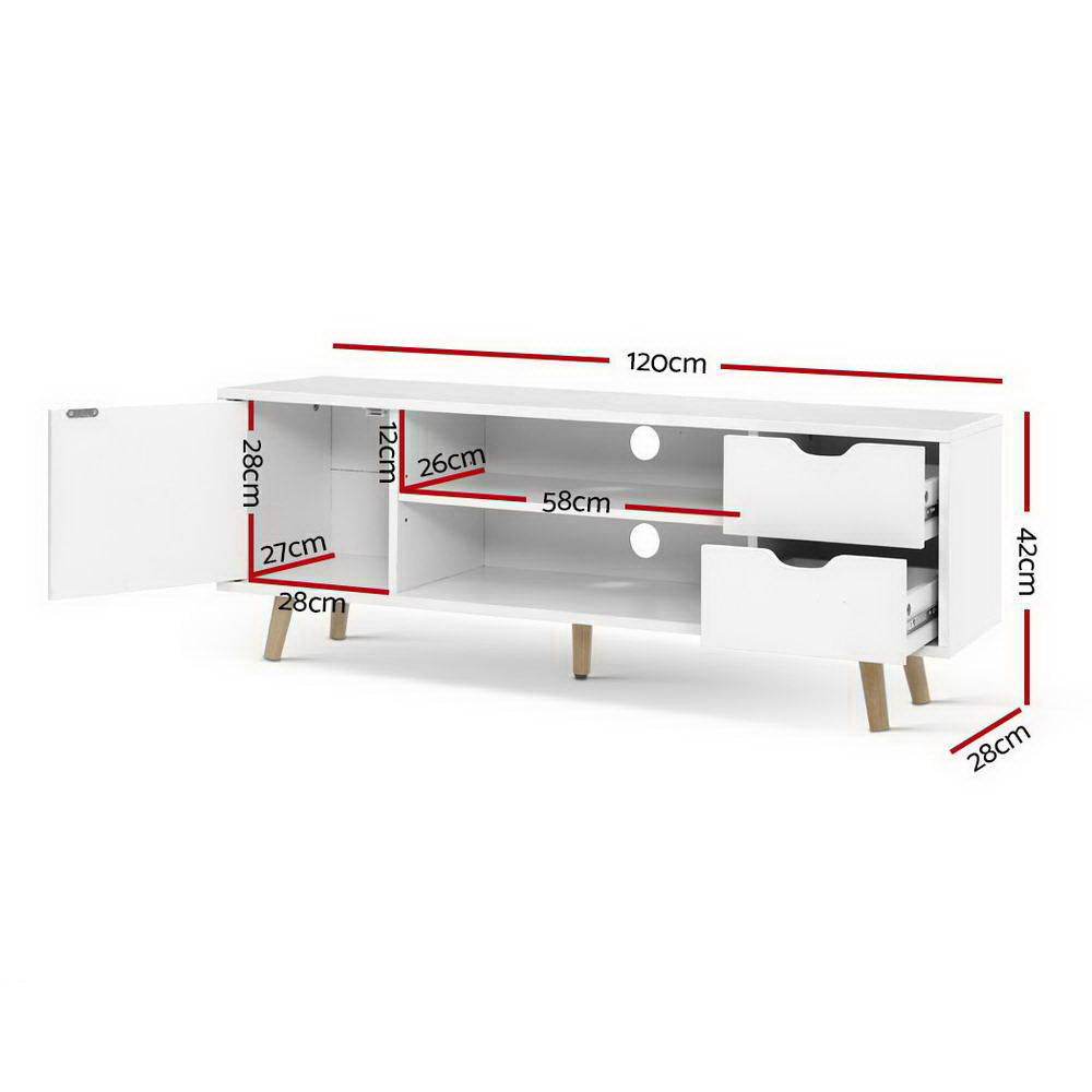 TV Units: Artiss TV Cabinet Entertainment Unit 120cm White Larin