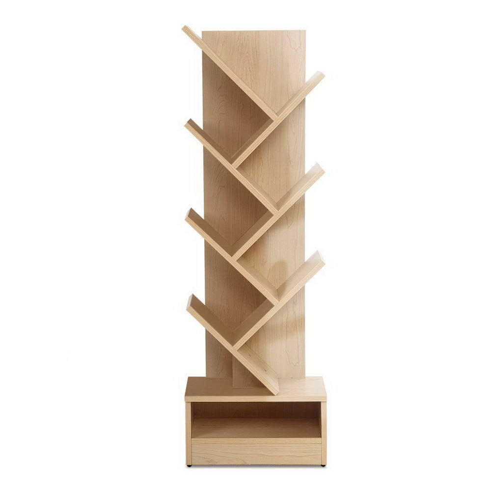 Bookcases & Shelves: Artiss Tree Bookshelf 7 Tiers - ECHO Oak
