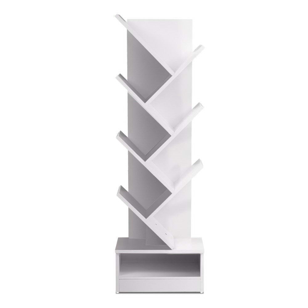 Bookcases & Shelves: Artiss Tree Bookshelf 7 Tiers - ECHO White