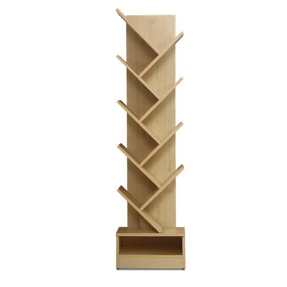 Bookcases & Shelves: Artiss Tree Bookshelf 9 Tiers - ECHO Oak
