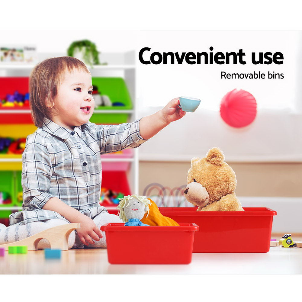 Kid's Bookcases & Shelves: Keezi Kids Toy Box 8 Bins Bookshelf Storage Rack Organiser Toy Display
