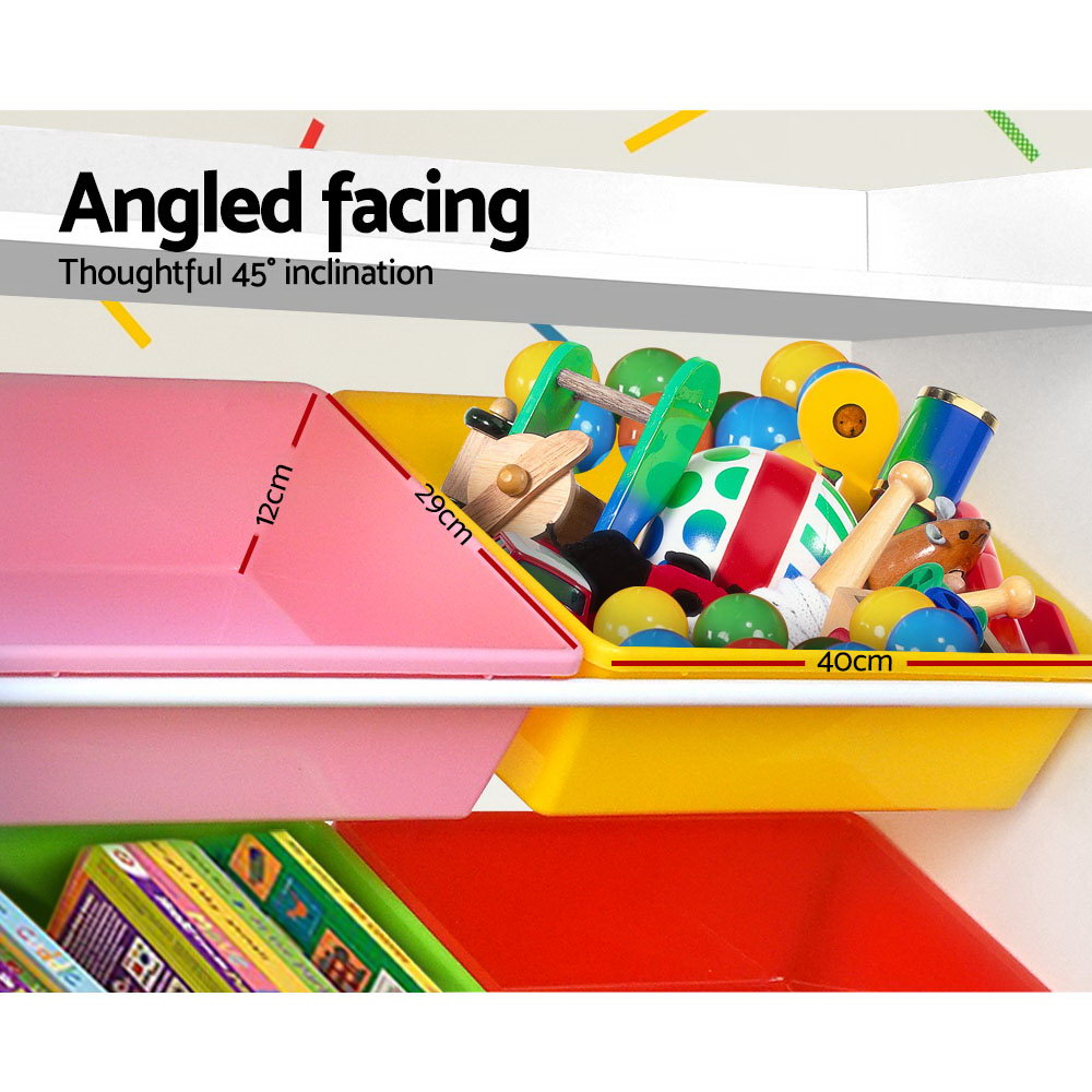 Kid's Bookcases & Shelves: Keezi Kids Toy Box 8 Bins Bookshelf Storage Rack Organiser Toy Display