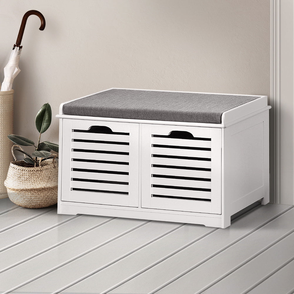 Shoe Storage: Artiss Shoe Rack Cabinet Bench White Caye