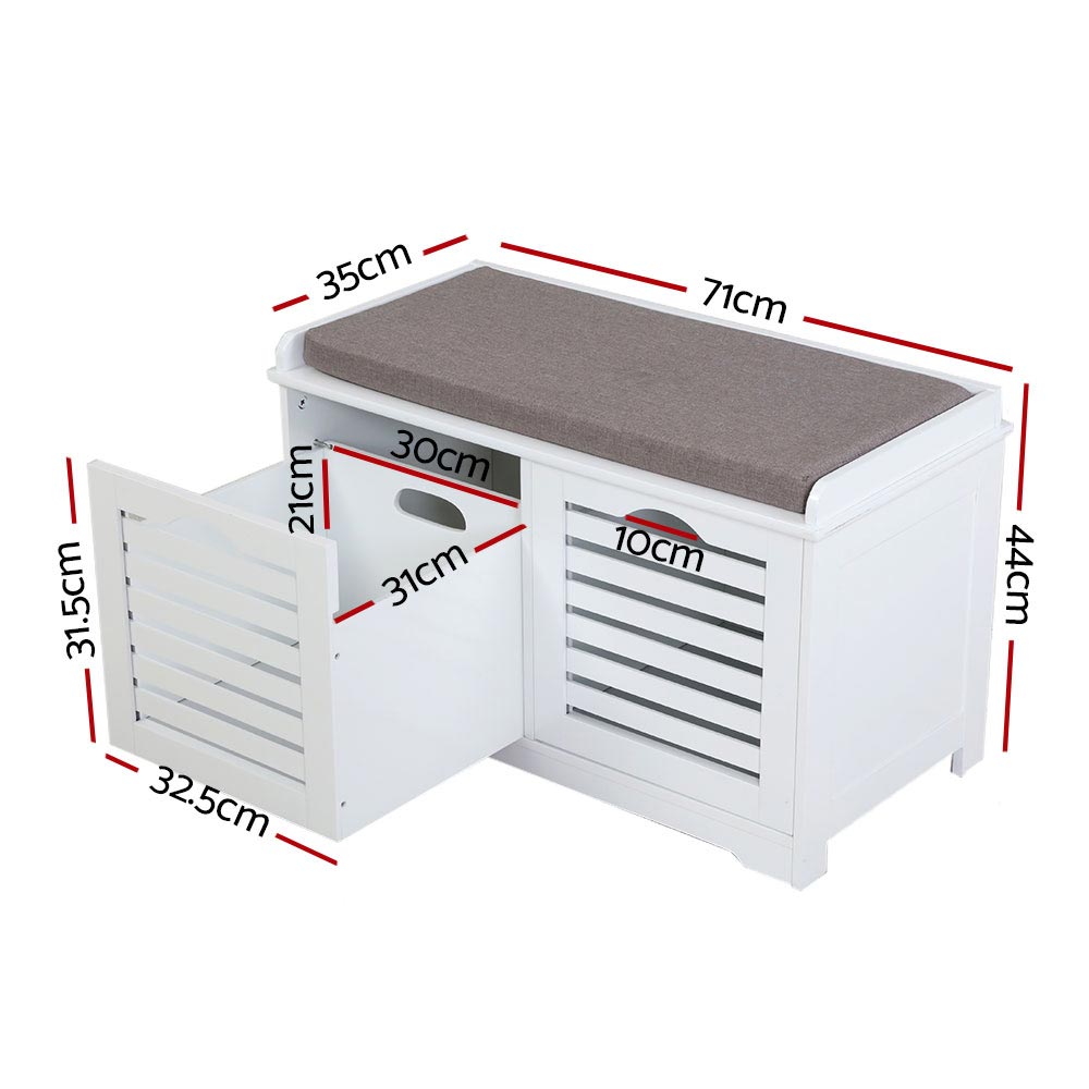 Shoe Storage: Artiss Shoe Rack Cabinet Bench White Caye