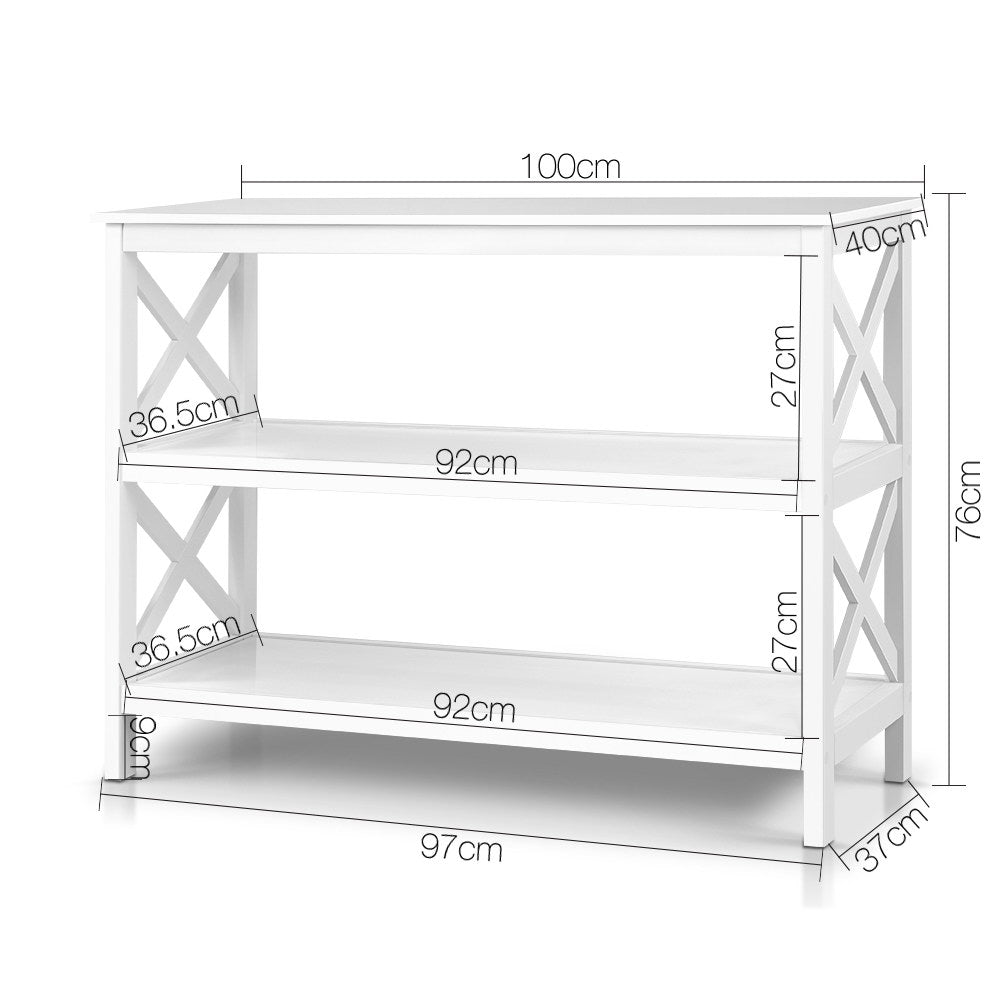 Side Tables: Artiss Console Table 3-tier White Polly