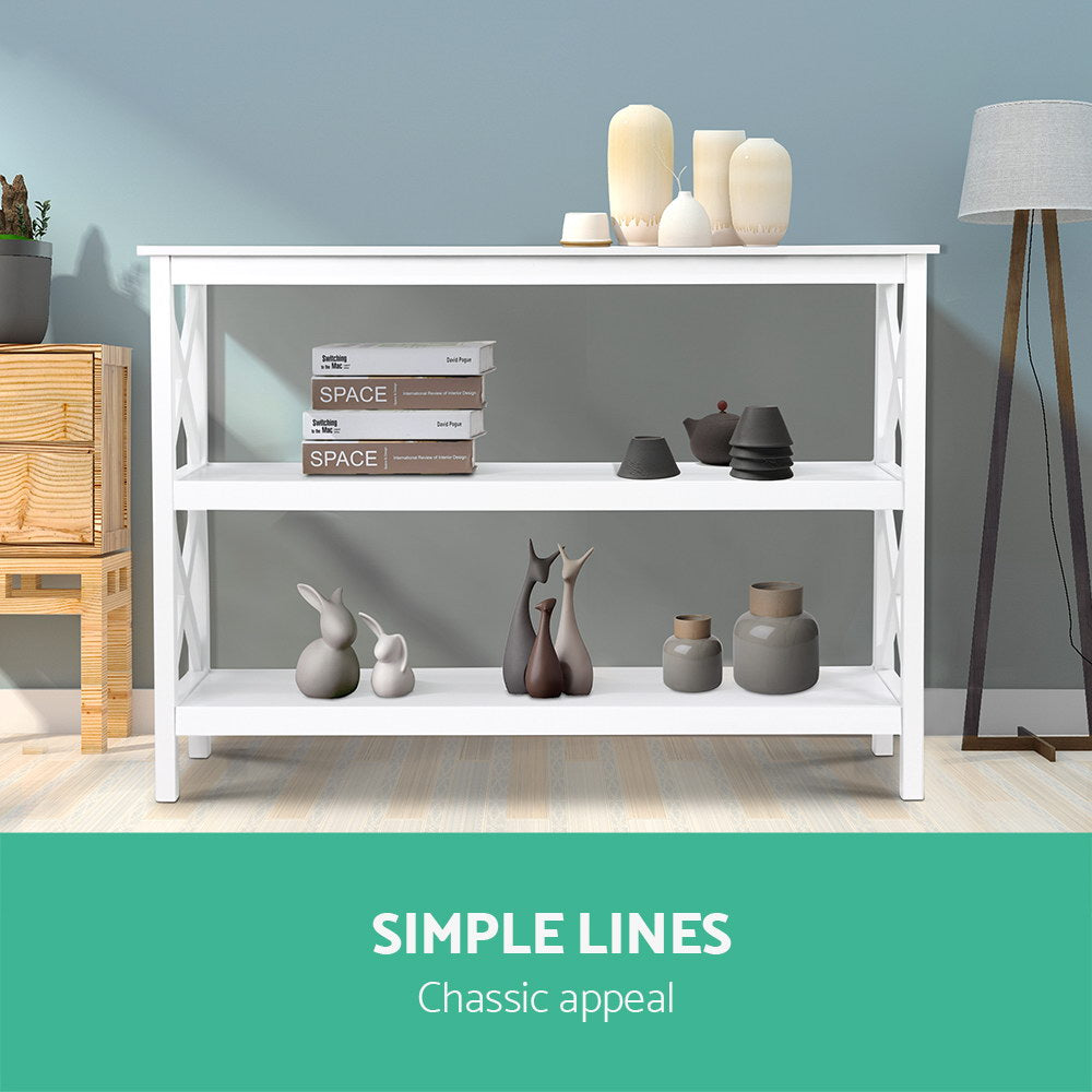 Side Tables: Artiss Console Table 3-tier White Polly