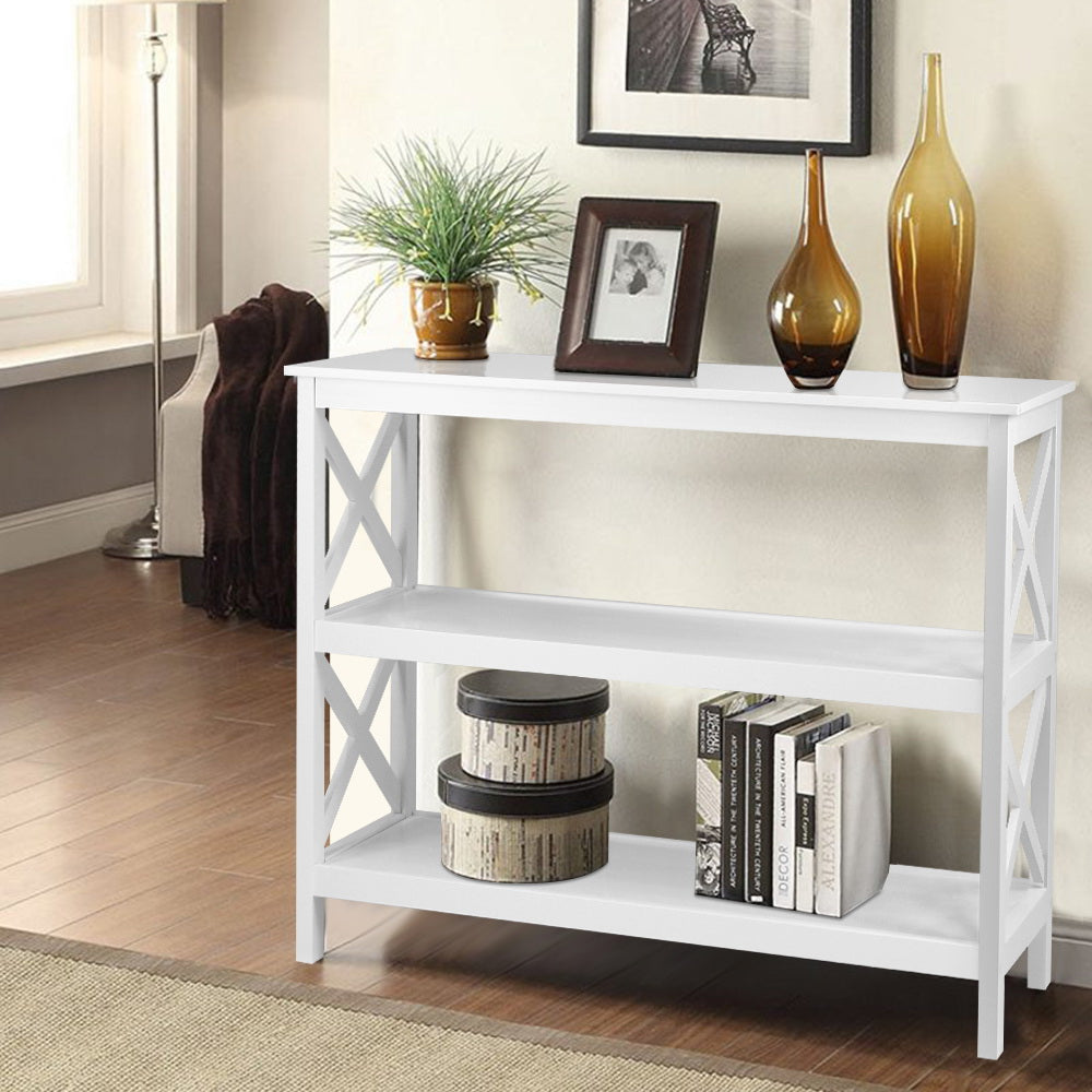 Side Tables: Artiss Console Table 3-tier White Polly