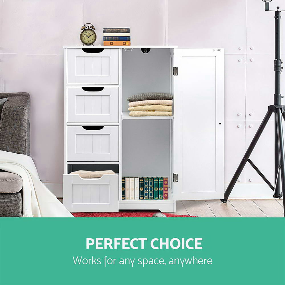 Bathroom Cabinets, Cupboards & Storage: Artiss Bathroom Cabinet Storage Drawers White