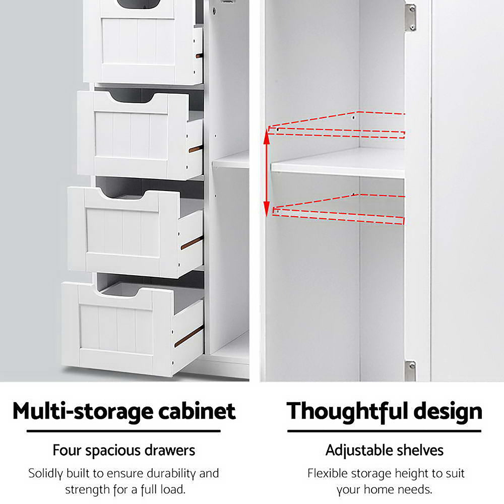 Bathroom Cabinets, Cupboards & Storage: Artiss Bathroom Cabinet Storage Drawers White
