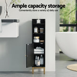 Bathroom Cabinets, Cupboards & Storage: Artiss Bathroom Storage Cabinet Floor Organizer Toilet Corner Adjustable Black
