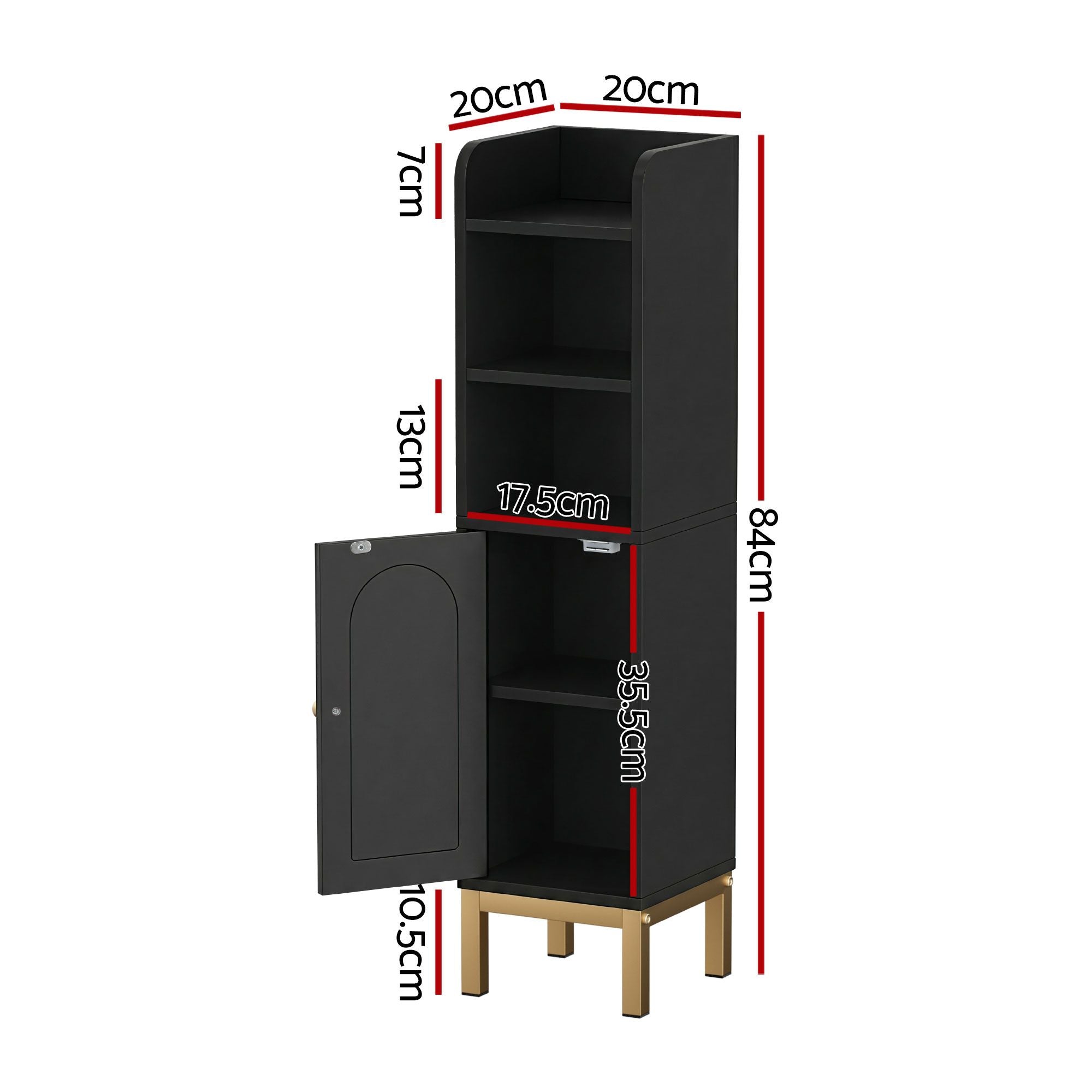 Artiss 2X Bathroom Storage Cabinet Floor Organizer Toilet Corner Adjustable Black