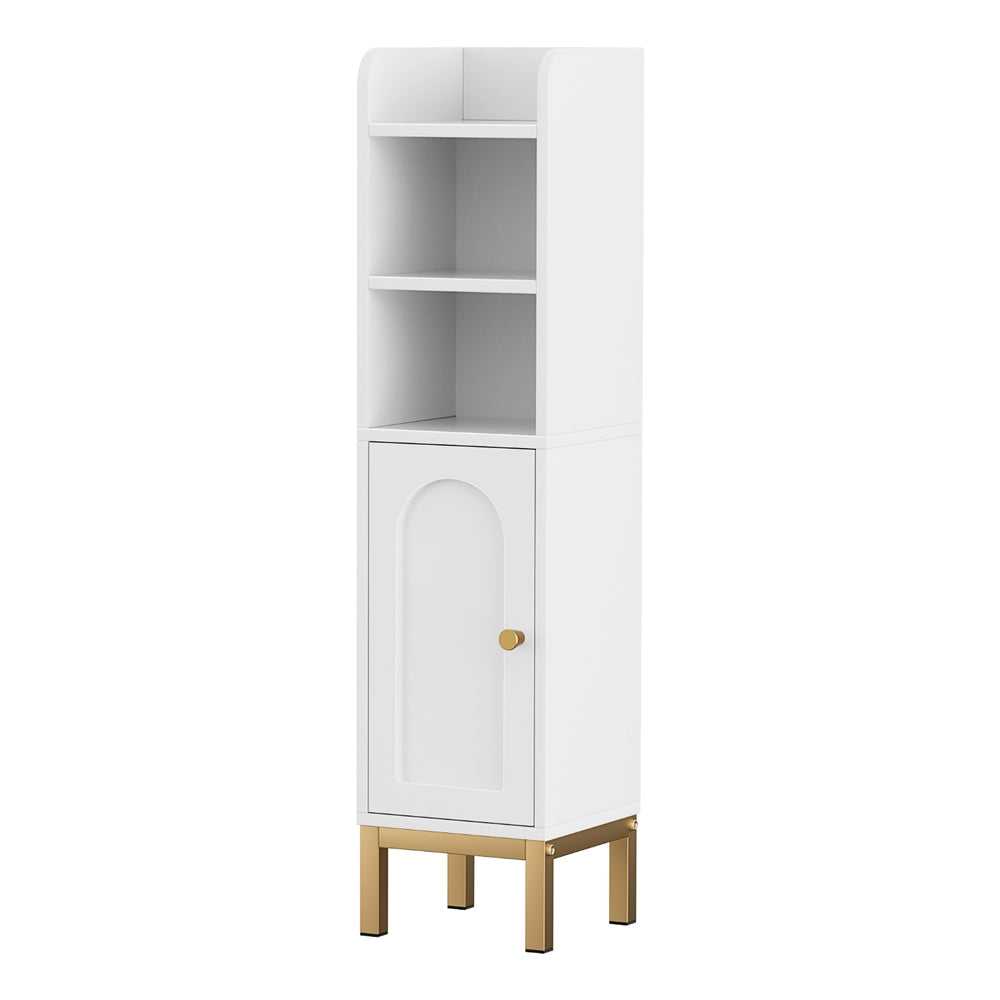 Bathroom Cabinets, Cupboards & Storage: Artiss Bathroom Storage Cabinet Floor Organizer Toilet Corner Adjustable Shelf with Door White