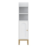 Bathroom Cabinets, Cupboards & Storage: Artiss Bathroom Storage Cabinet Floor Organizer Toilet Corner Adjustable Shelf with Door White