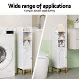 Bathroom Cabinets, Cupboards & Storage: Artiss Bathroom Storage Cabinet Floor Organizer Toilet Corner Adjustable Shelf with Door White